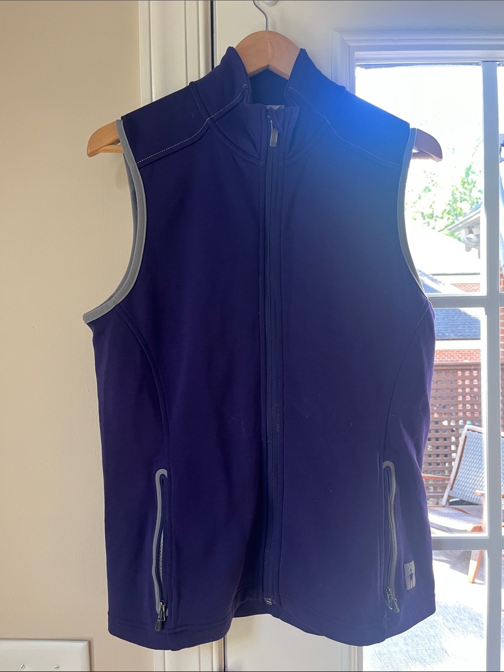 Smartwool Purple Softshell Vest with Light Gray Trim